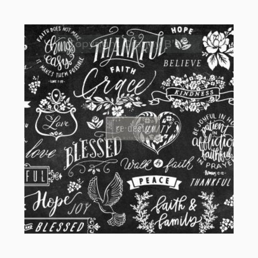 Decoupage Tissue Paper- Thankful & Blessed II