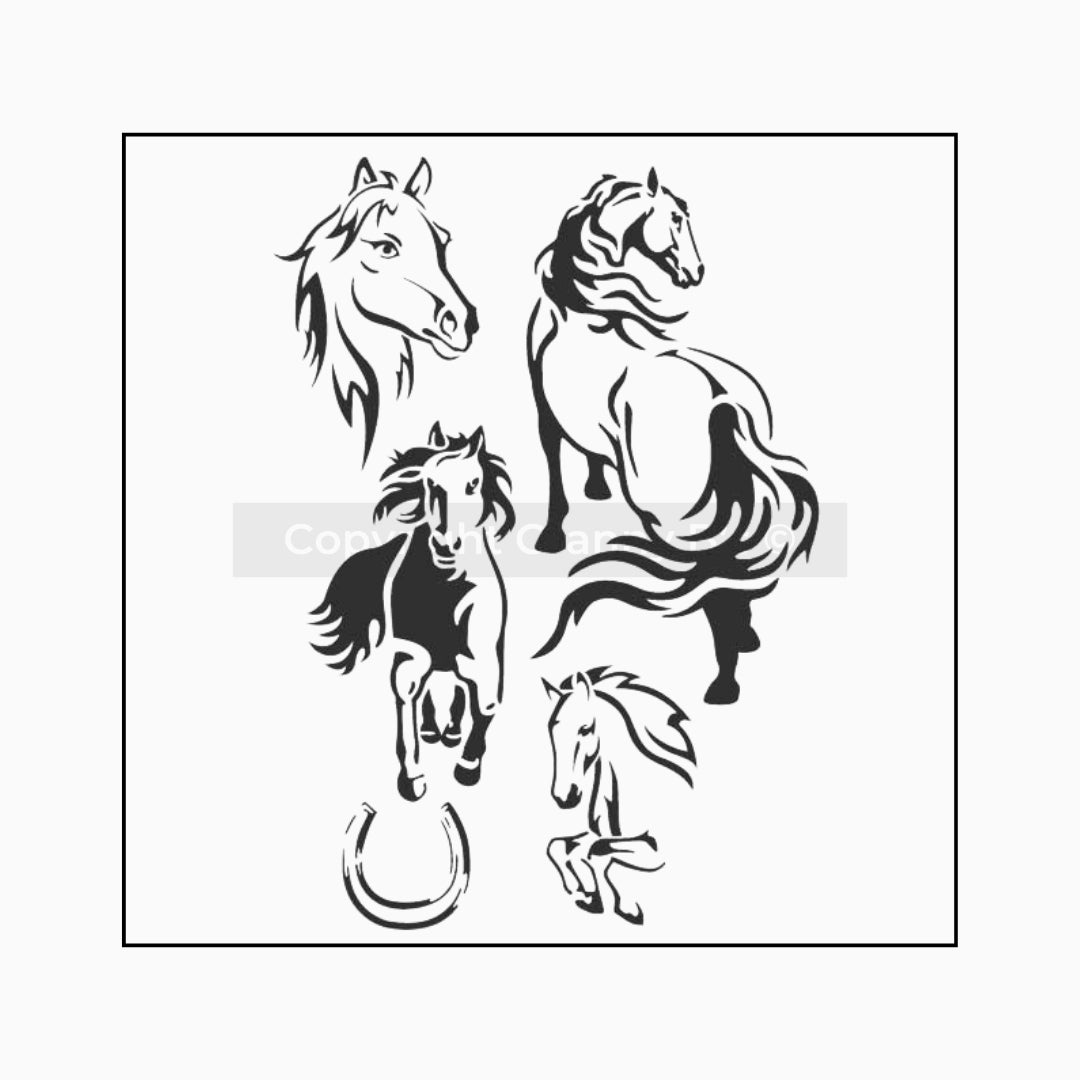 Horses Stencil