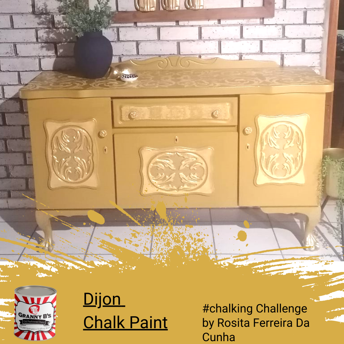 Chalkpaint | Granny B's | Dijon (Mustard Yellow) | Old Fashioned Paint ...