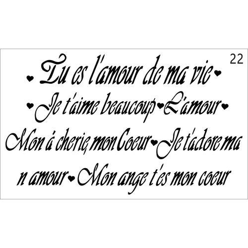 French Love Poem Statements Stencil - Granny B's Old Fashioned Paint